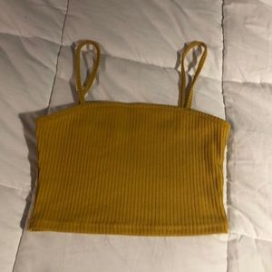 Yellow cropped tank top